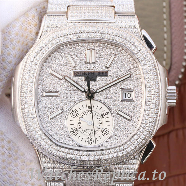 Patek Philippe Replica Nautilus Platinum strap 41MM - WatchesReplica.is