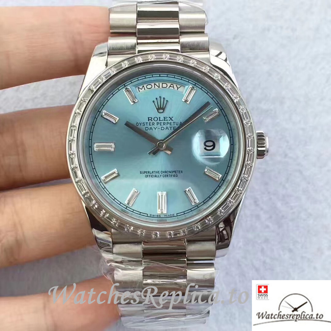 Swiss Rolex Day-Date Replica 228396 Stainless steel strap 40MM - WatchesReplica.is