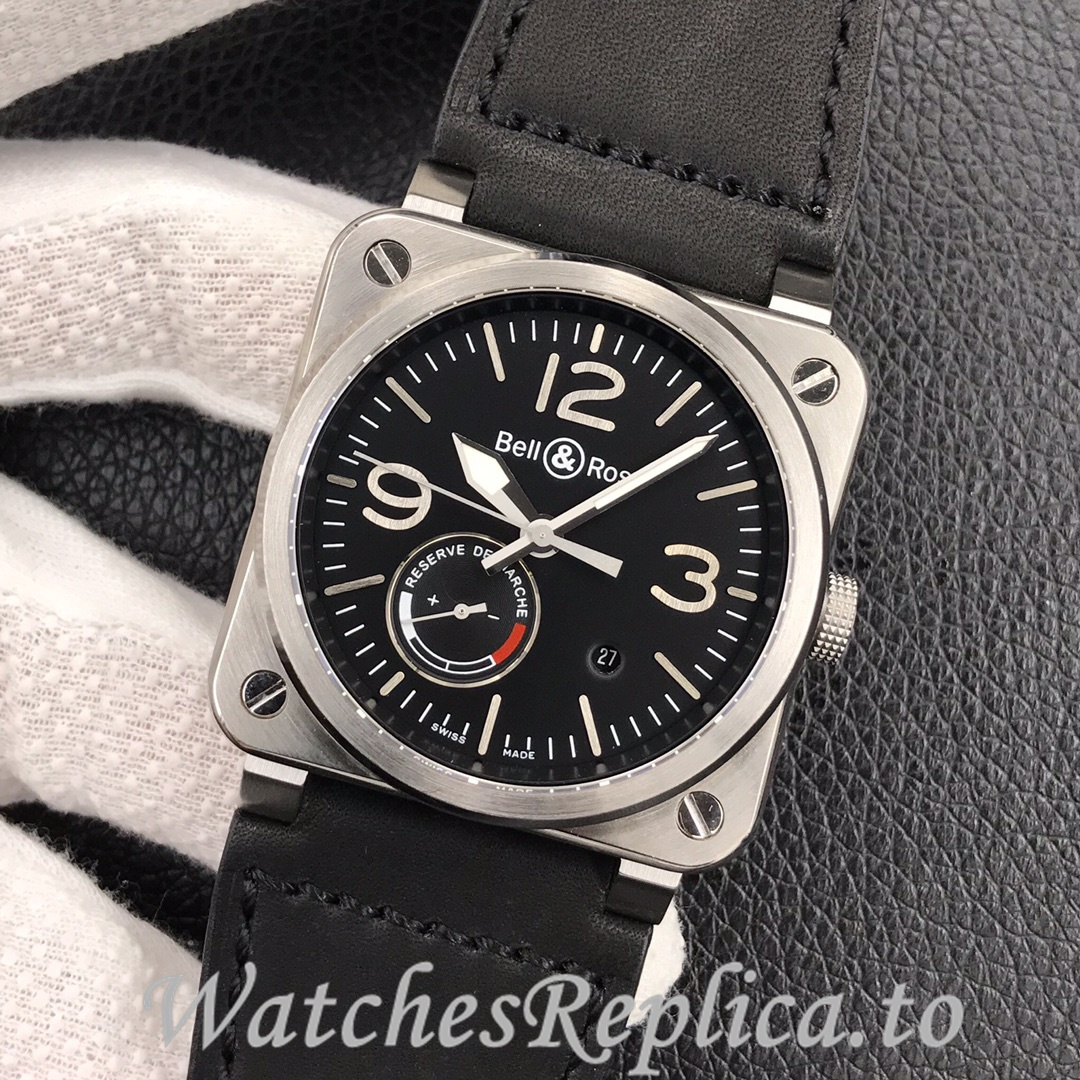 Bell Ross Replica BR 03 BR0392-CAMO-CE/SRB Leather strap 42MM - WatchesReplica.is