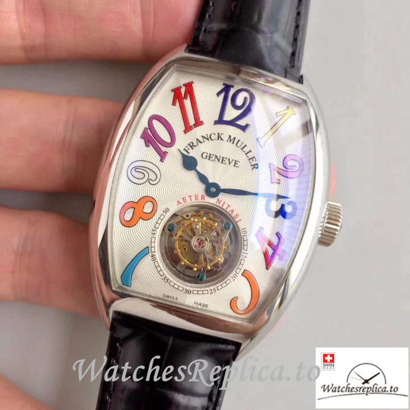 Swiss Franck Muller Crazy Color Dreams Tourbillon Replica Black Strap 39.5MM×55.3 MM×13.5MM - WatchesReplica.is