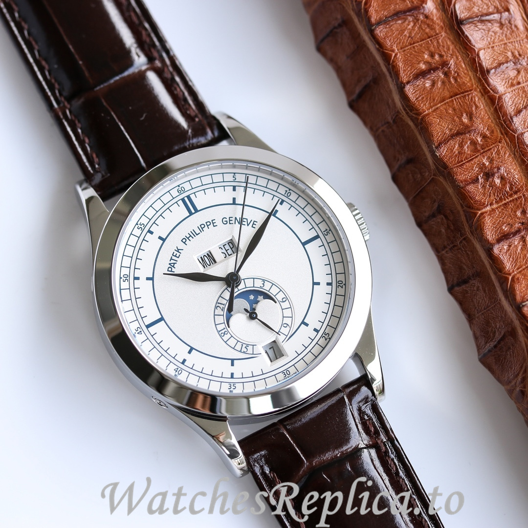 Patek Philippe Replica Complications 5205R Leather strap 38.5MM - WatchesReplica.is