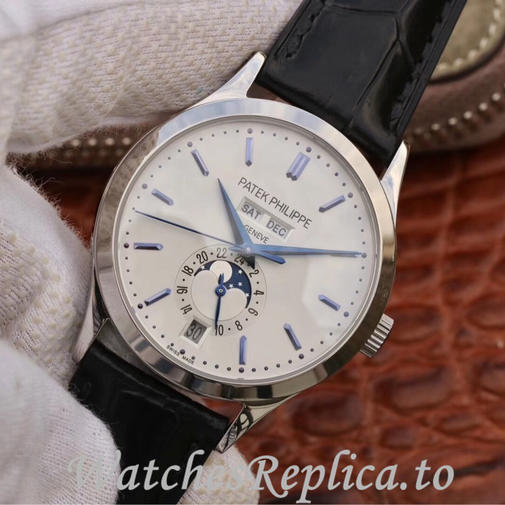 Patek Philippe Replica Complications 5396 Leather strap 38.5MM - WatchesReplica.is