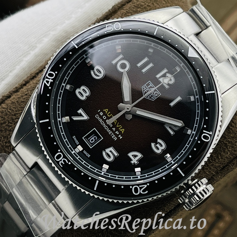 Tag Heuer Replica Autavia Stainless steel strap 42MM - WatchesReplica.is