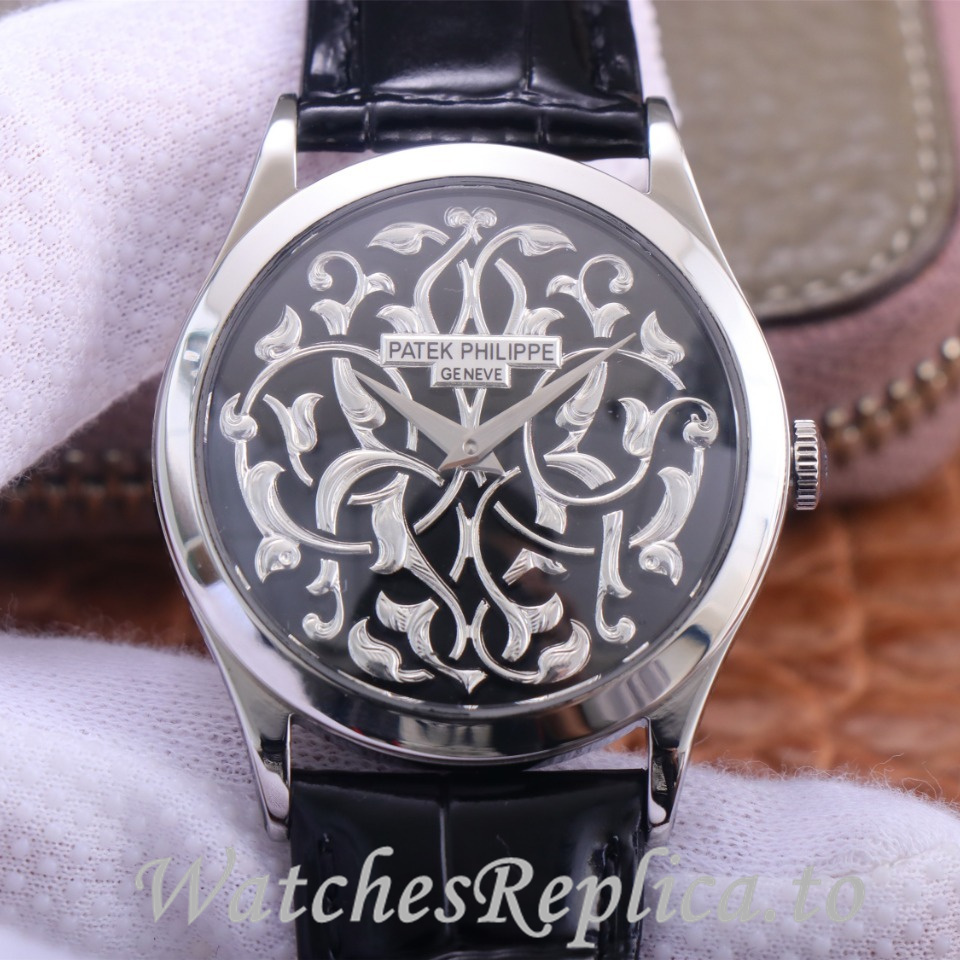 Patek Philippe Replica Calatrava 5088 Leather strap 38.6MM - WatchesReplica.is