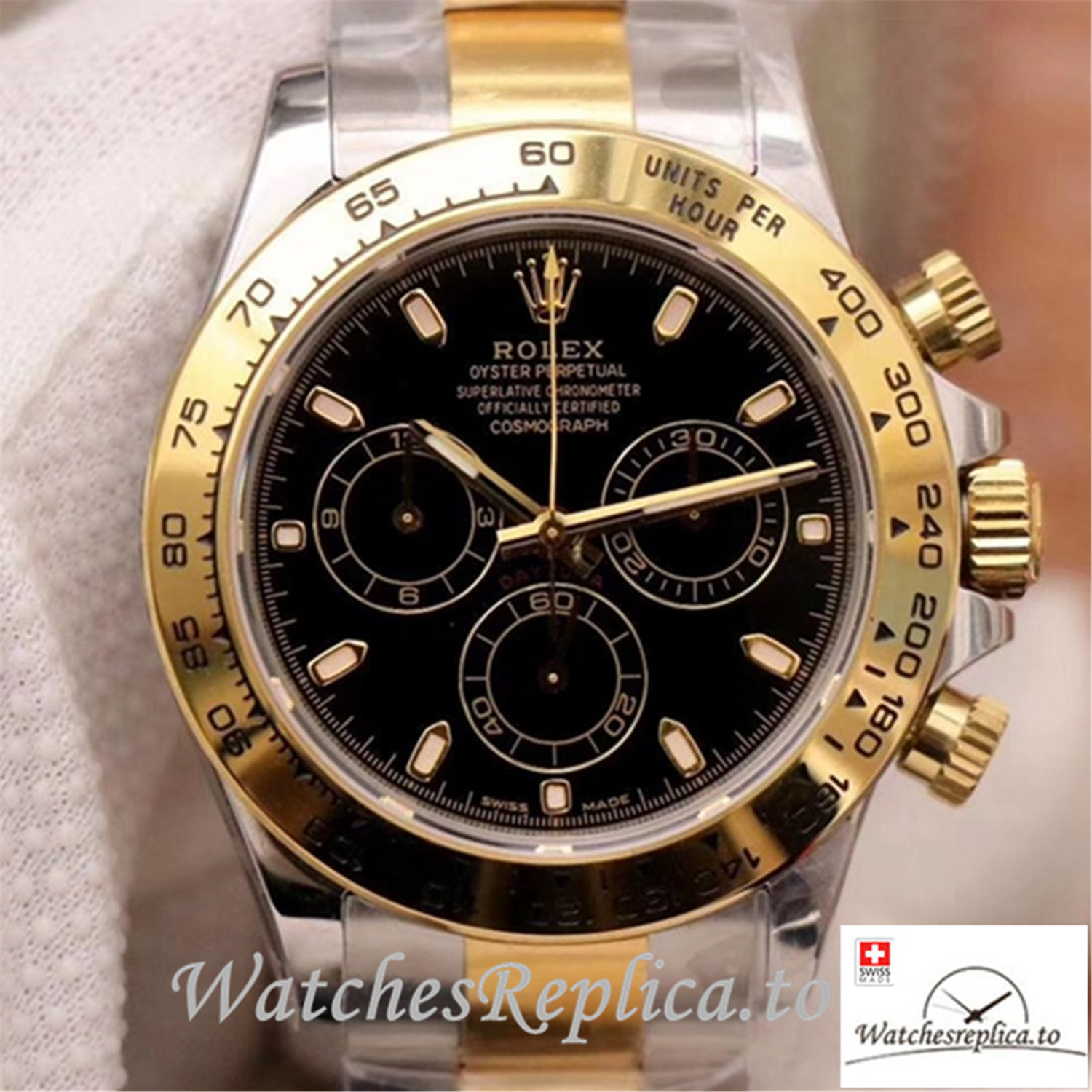 Swiss Rolex Daytona Cosmograph Replica M116503-0004 Silver And Gold Strap 40MM - WatchesReplica.is