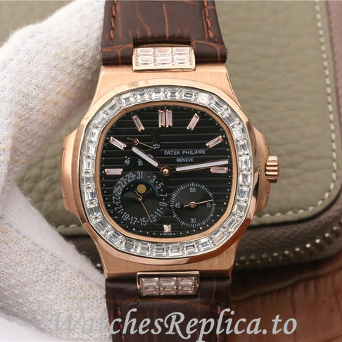 Patek Philippe Replica Nautilus 5712 Leather strap 40MM - WatchesReplica.is
