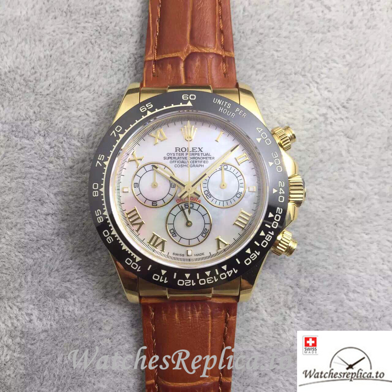 Swiss Rolex Daytona Replica 116518 Leather strap 40MM - WatchesReplica.is