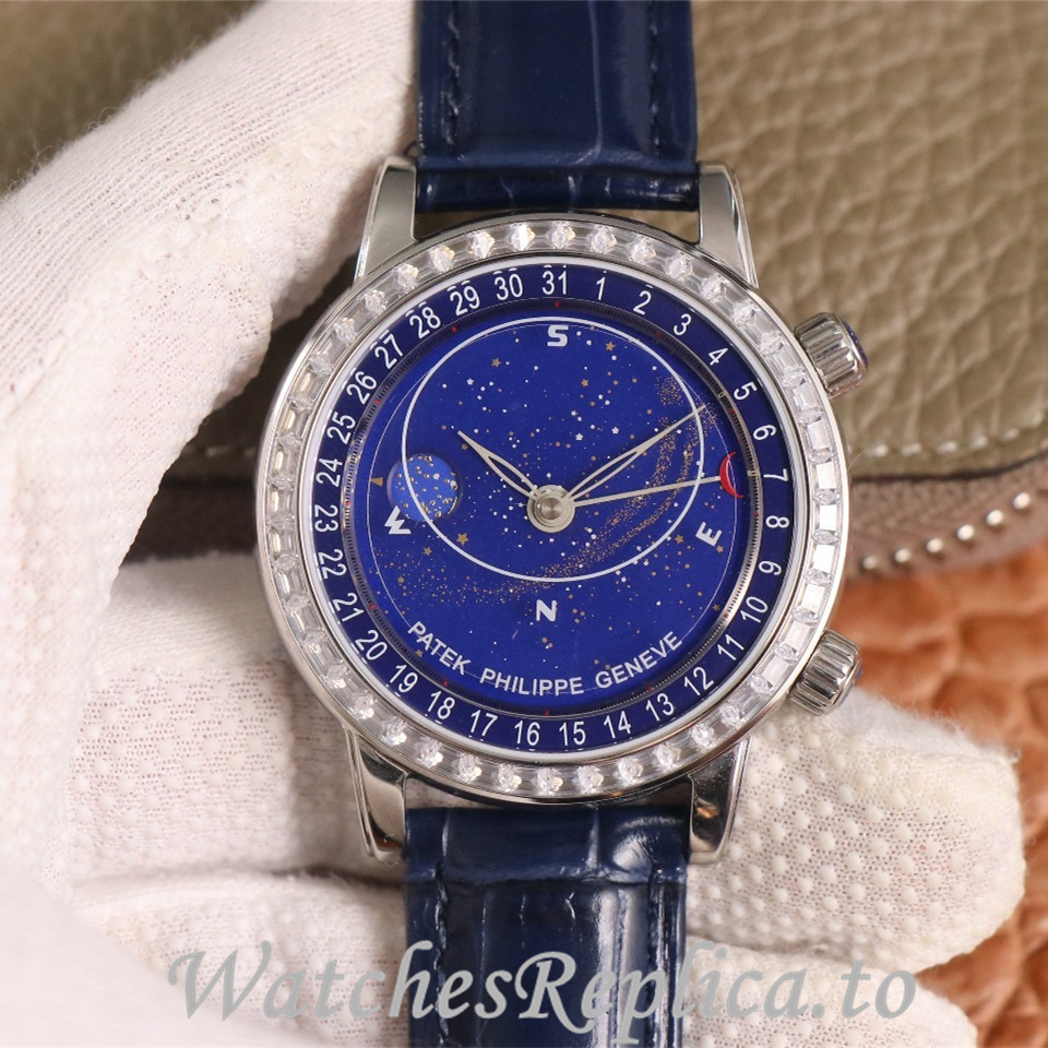 Patek Philippe Replica Complications 6104 Leather strap 44MM - WatchesReplica.is