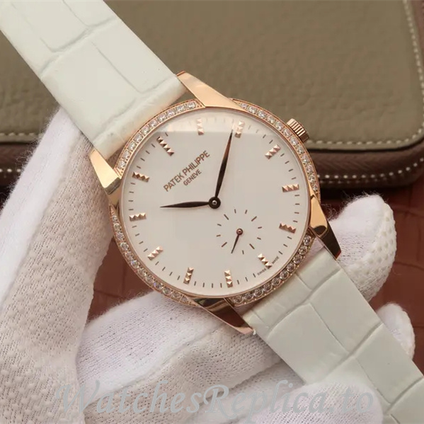 Patek Philippe Replica Calatrava 7122R-001 Leather strap 38MM - WatchesReplica.is