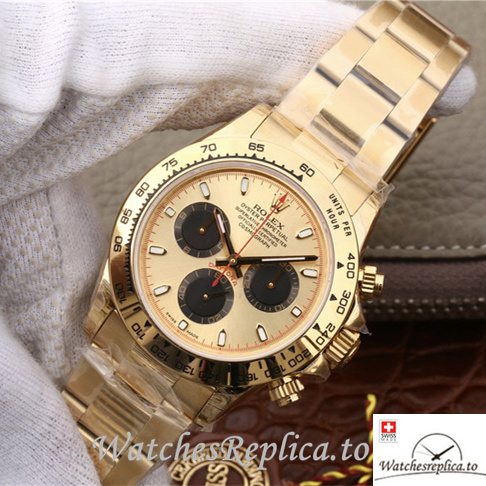 Swiss Rolex Daytona 116508 Yellow Gold strap 40MM - WatchesReplica.is