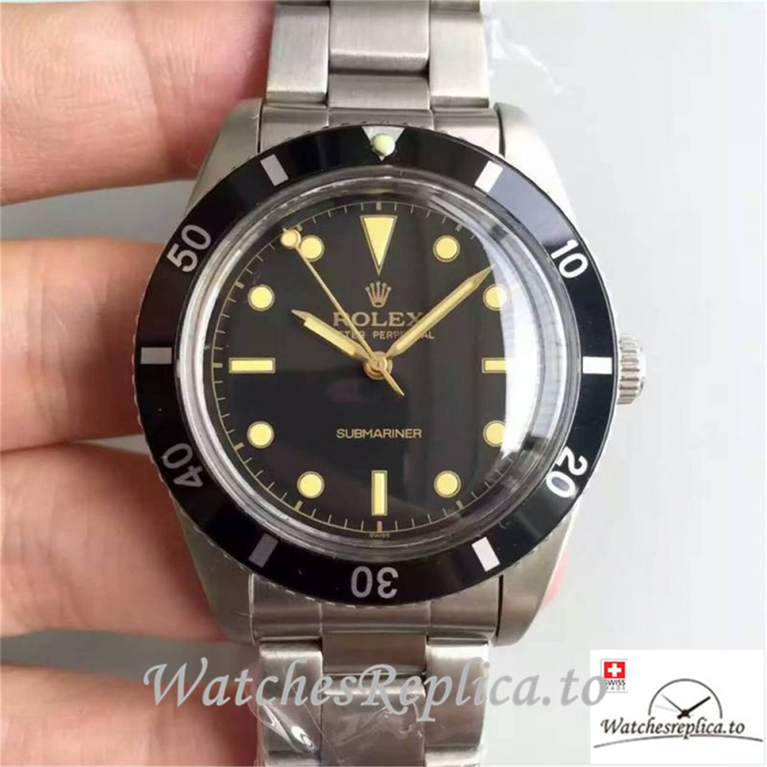 Swiss Rolex Submariner Date Replica 6538 Black Aluminium Bezel 40MM - WatchesReplica.is