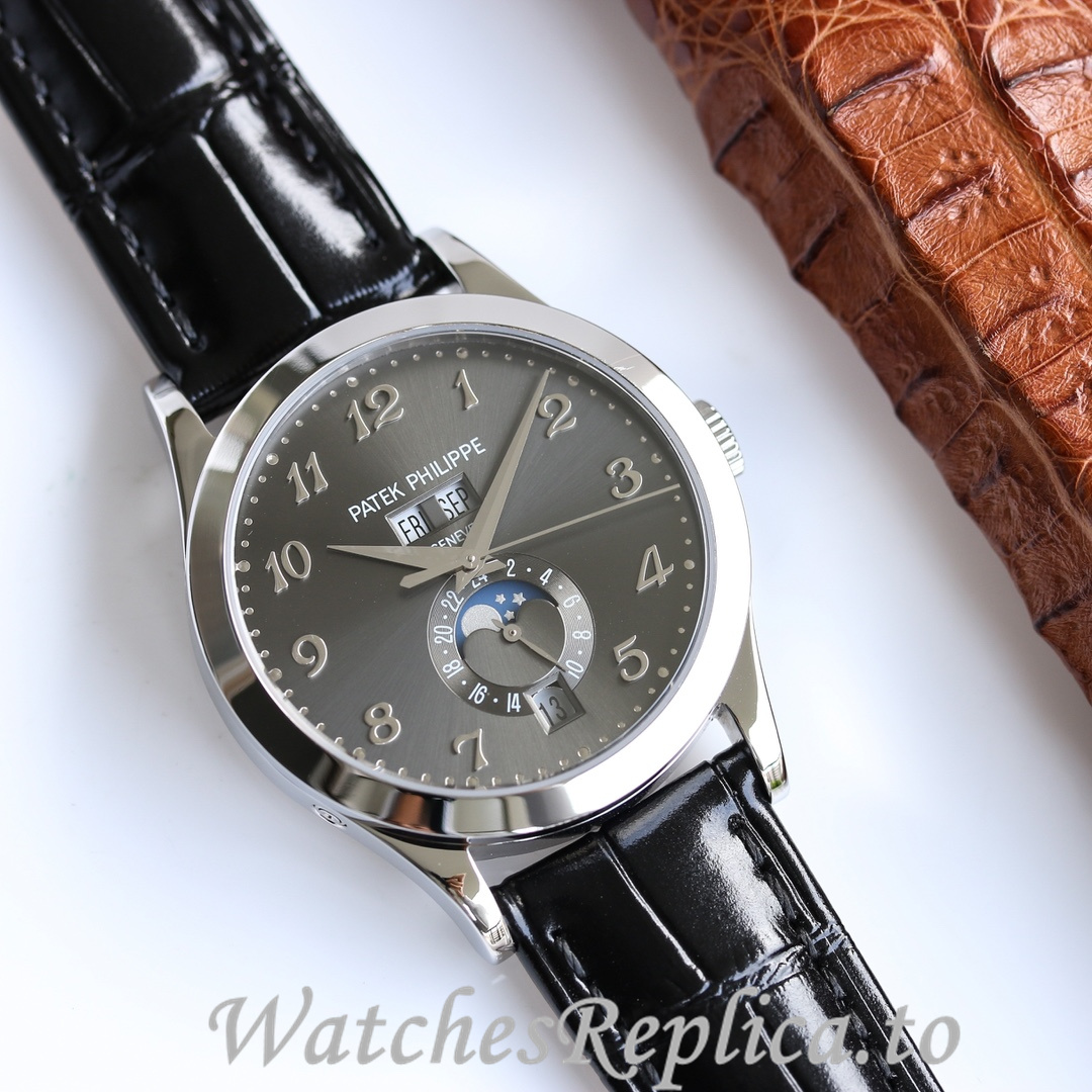 Patek Philippe Replica Complications 5205R Leather strap 38.5MM - WatchesReplica.is
