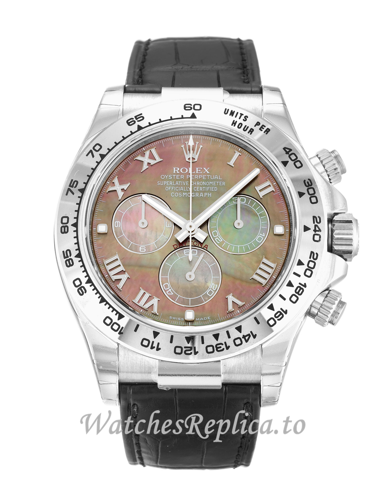 Rolex Daytona Mother of Pearl Black Dial 116519 - WatchesReplica.is