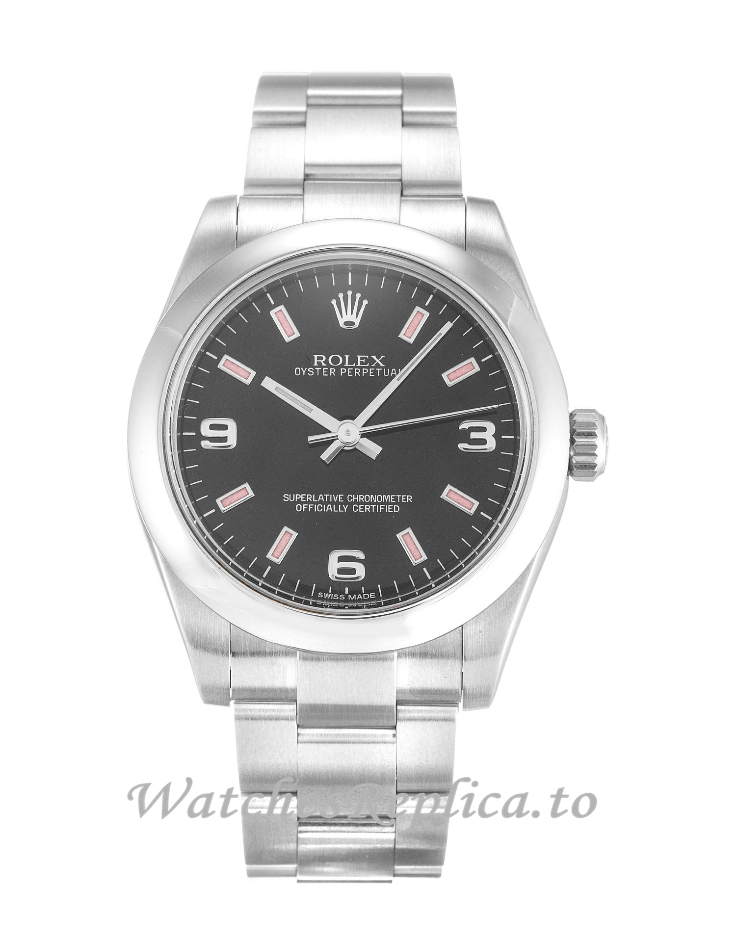 Rolex Lady Oyster Perpetual Black Dial 177200-31 MM - WatchesReplica.is