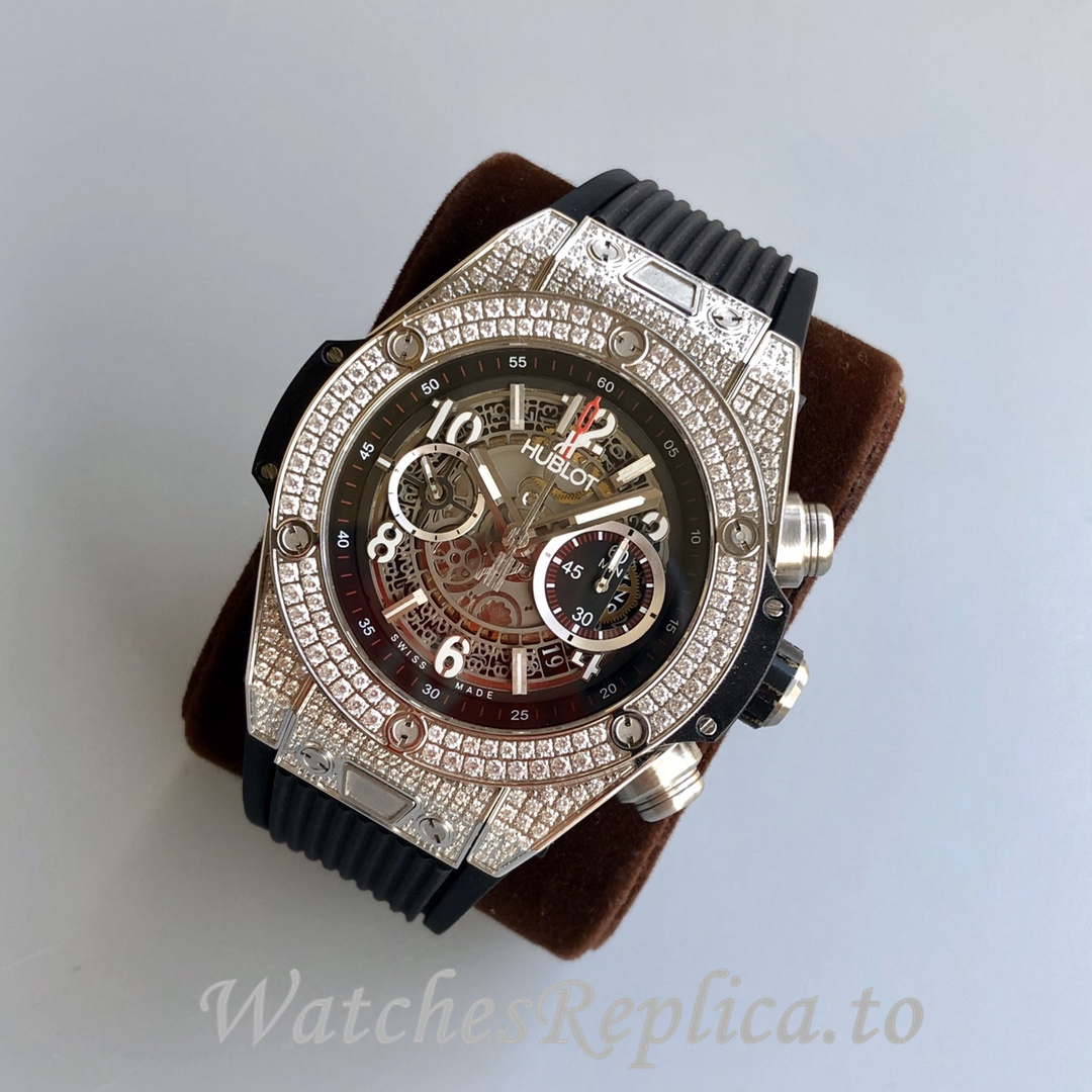 Hublot Replica Big Bang Gypsophila Chronograph v2 Rubber strap 45MM - WatchesReplica.is