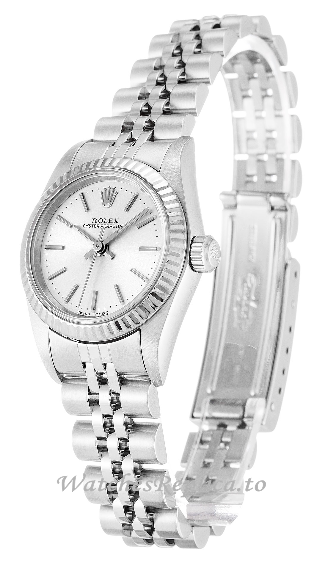Rolex Lady Oyster Perpetual Silver Dial 76094-26 MM - WatchesReplica.is