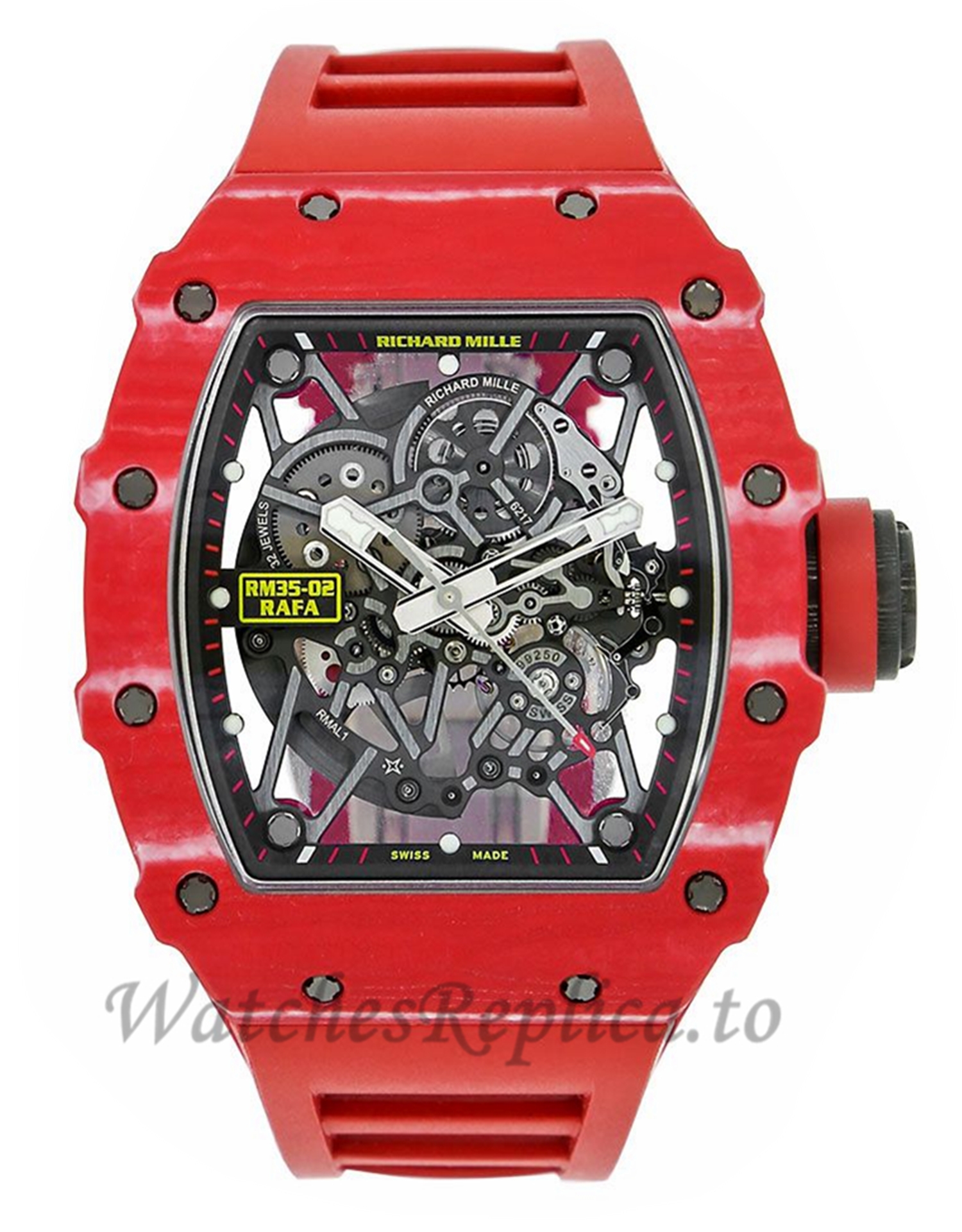 Richard Mille Replica RM35-02 Rafael Nadal Red Quartz TPT 49MM Watch 69878 - WatchesReplica.is