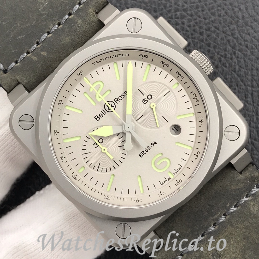 Bell Ross Replica BR 03 BR03-94 Leather strap 42MM - WatchesReplica.is