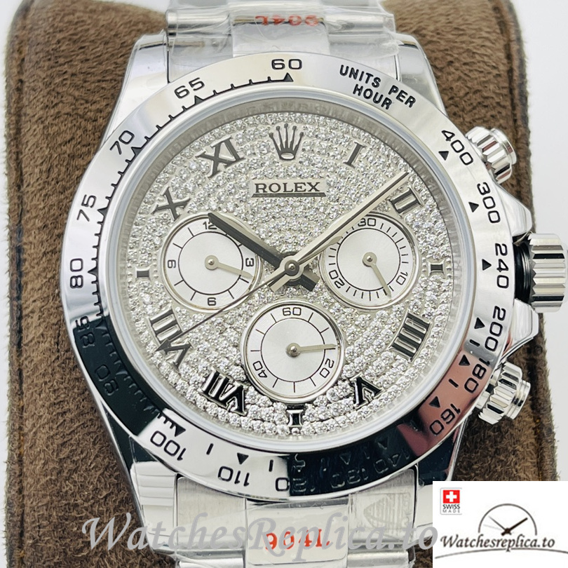 Swiss Rolex Daytona Replica 116599 Stainless steel strap 40MM Diamonds Dial - WatchesReplica.is