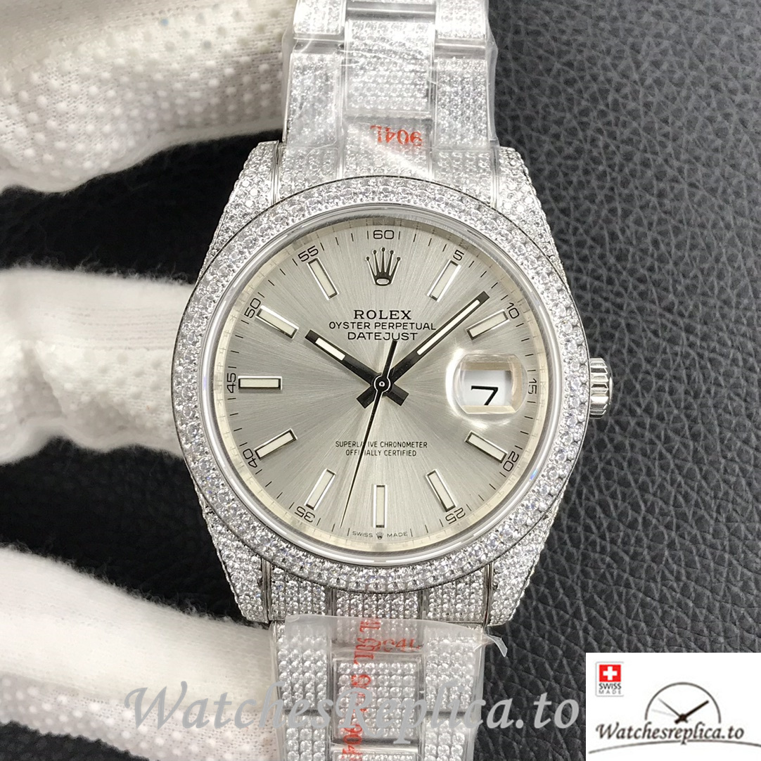 Swiss Rolex Datejust Replica Stainless steel strap 41MM - WatchesReplica.is