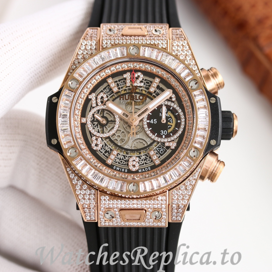 Hublot Replica Big Bang Elemental Material Chronograph v2 Rubber strap 45MM - WatchesReplica.is
