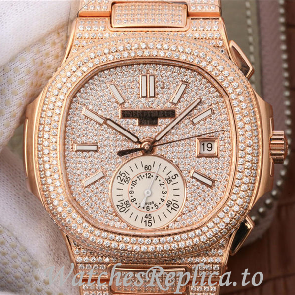 Patek Philippe Replica Nautilus Rose Gold strap 41MM - WatchesReplica.is