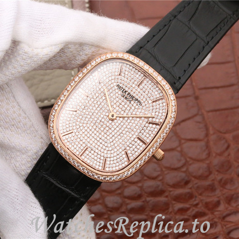Patek Philippe Replica Golden Ellipse Leather strap 39.5MM - WatchesReplica.is