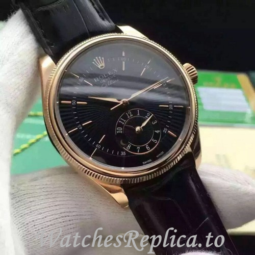 Swiss Rolex Cellini Replica 50525 Leather strap 39MM - WatchesReplica.is