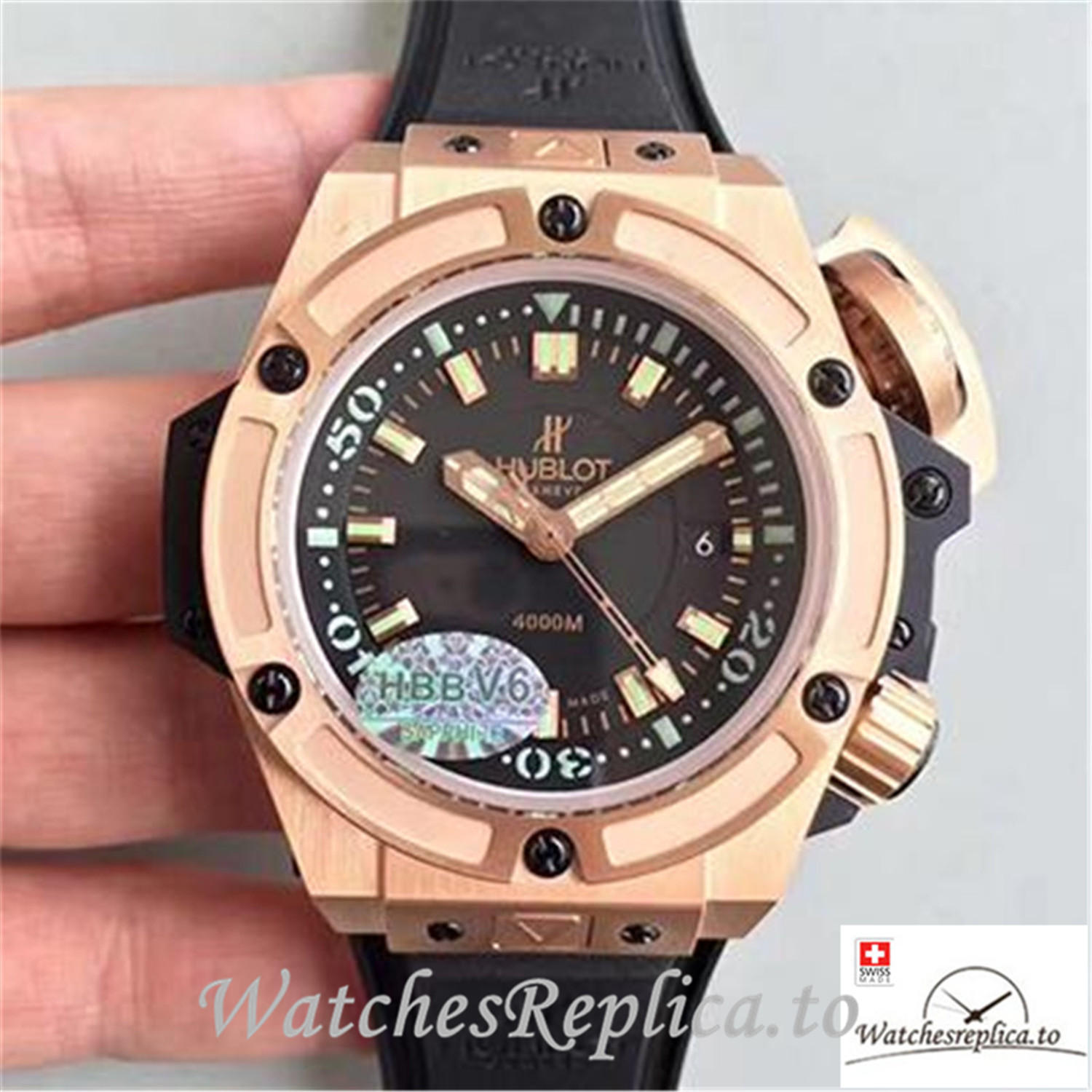 Swiss Hublot King Power Musee Oceanographique Monaco Replica 731.OX.1170.RX Black Strap 48MM - WatchesReplica.is
