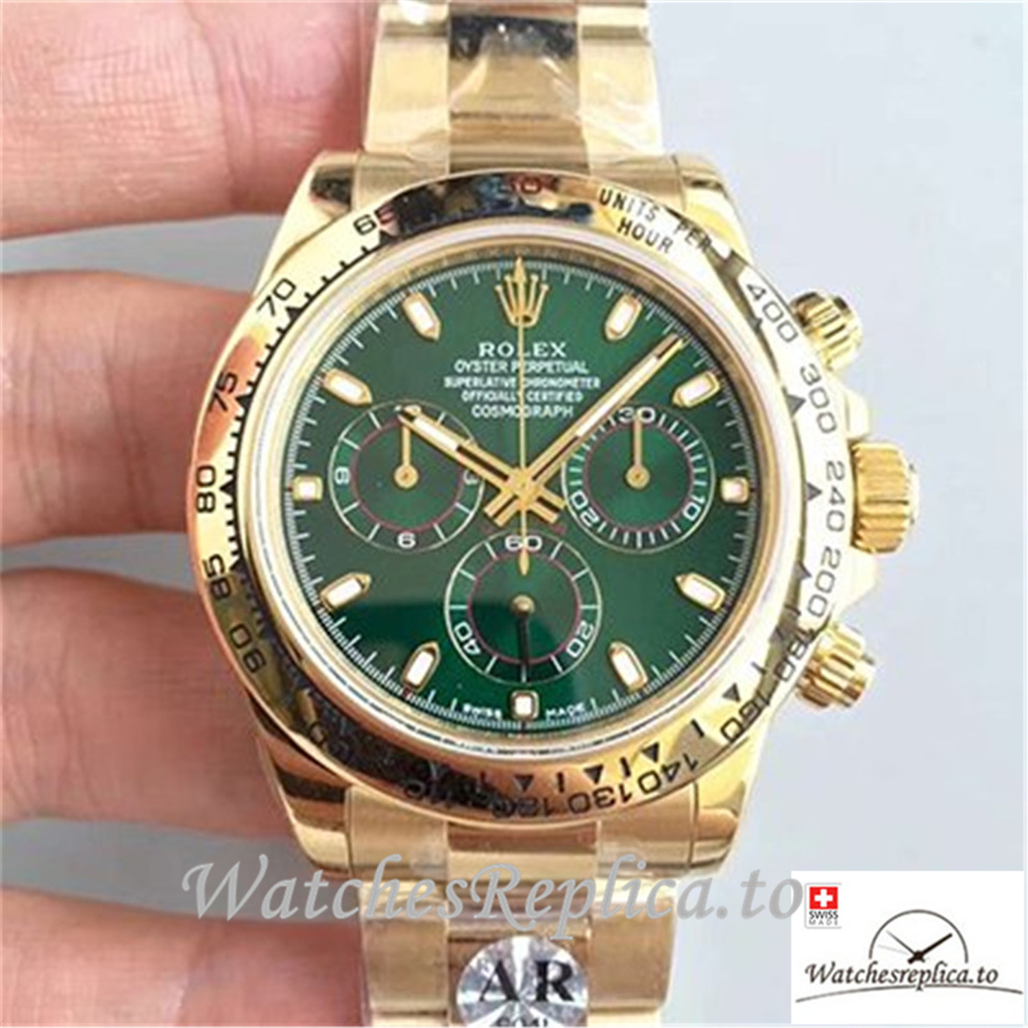 Swiss Rolex Daytona Cosmograph Replica 116508 Yellow Gold Strap 40MM - WatchesReplica.is