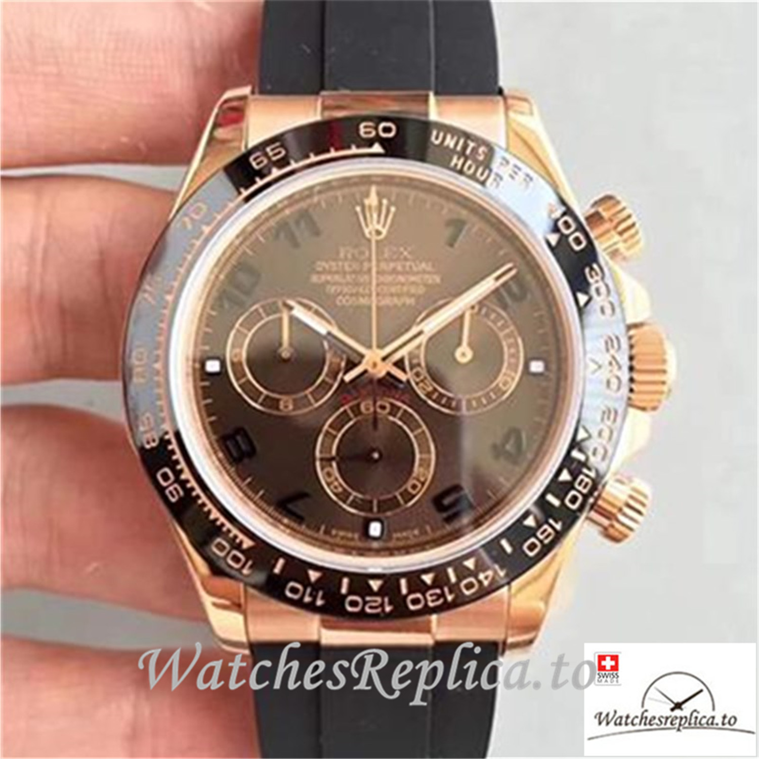 Swiss Rolex Daytona Cosmograph Replica 116515LN Number Markers 40MM - WatchesReplica.is