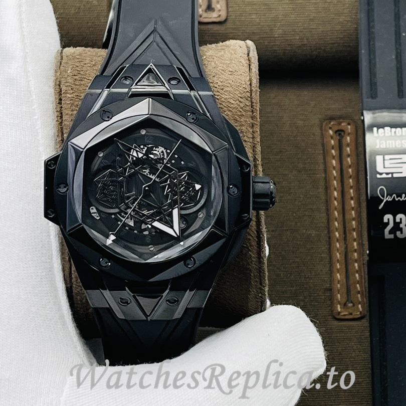 Hublot Replica Big Bang Sang Bleu II Rubber strap 45MM - WatchesReplica.is