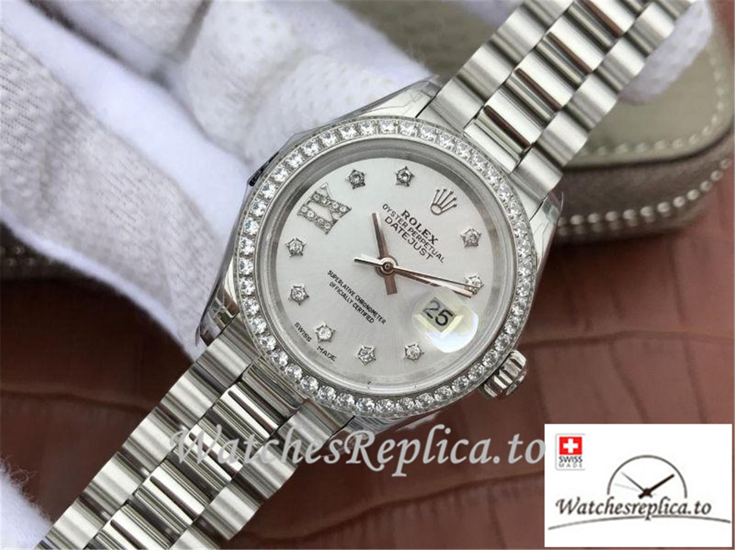 Swiss Rolex Datejust Replica 279136RBR Silver Dial 28MM - WatchesReplica.is