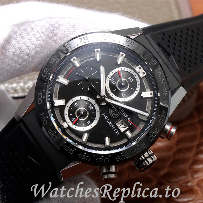 Tag Heuer Replica Carrera Rubber strap 43MM - WatchesReplica.is