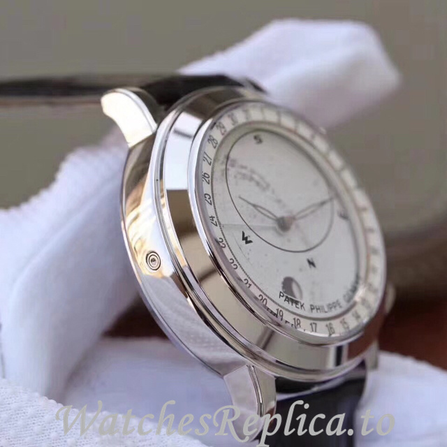 Patek Philippe Replica Complications 6102 Leather strap 44MM - WatchesReplica.is