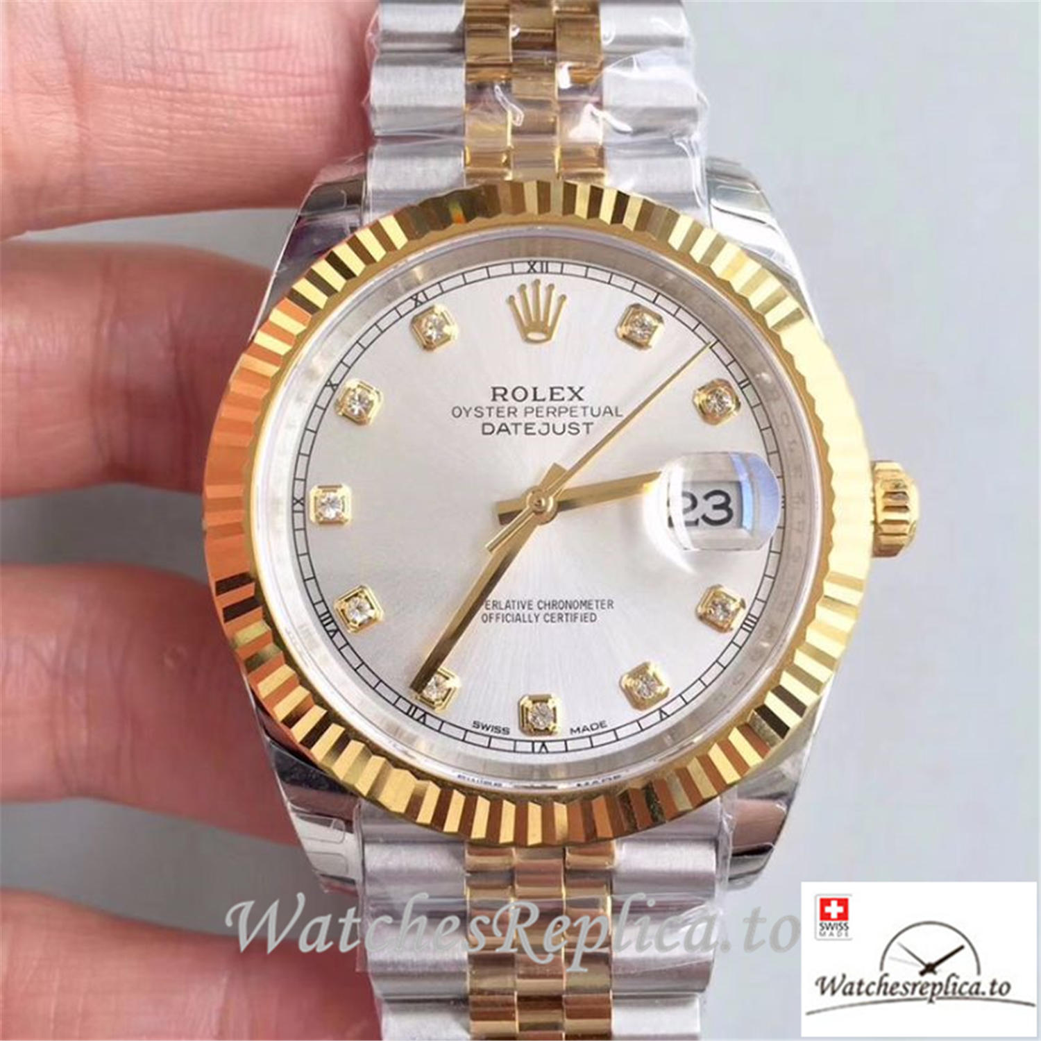 Swiss Rolex Datejust Replica 116333-008 Silver Dial 41MM - WatchesReplica.is