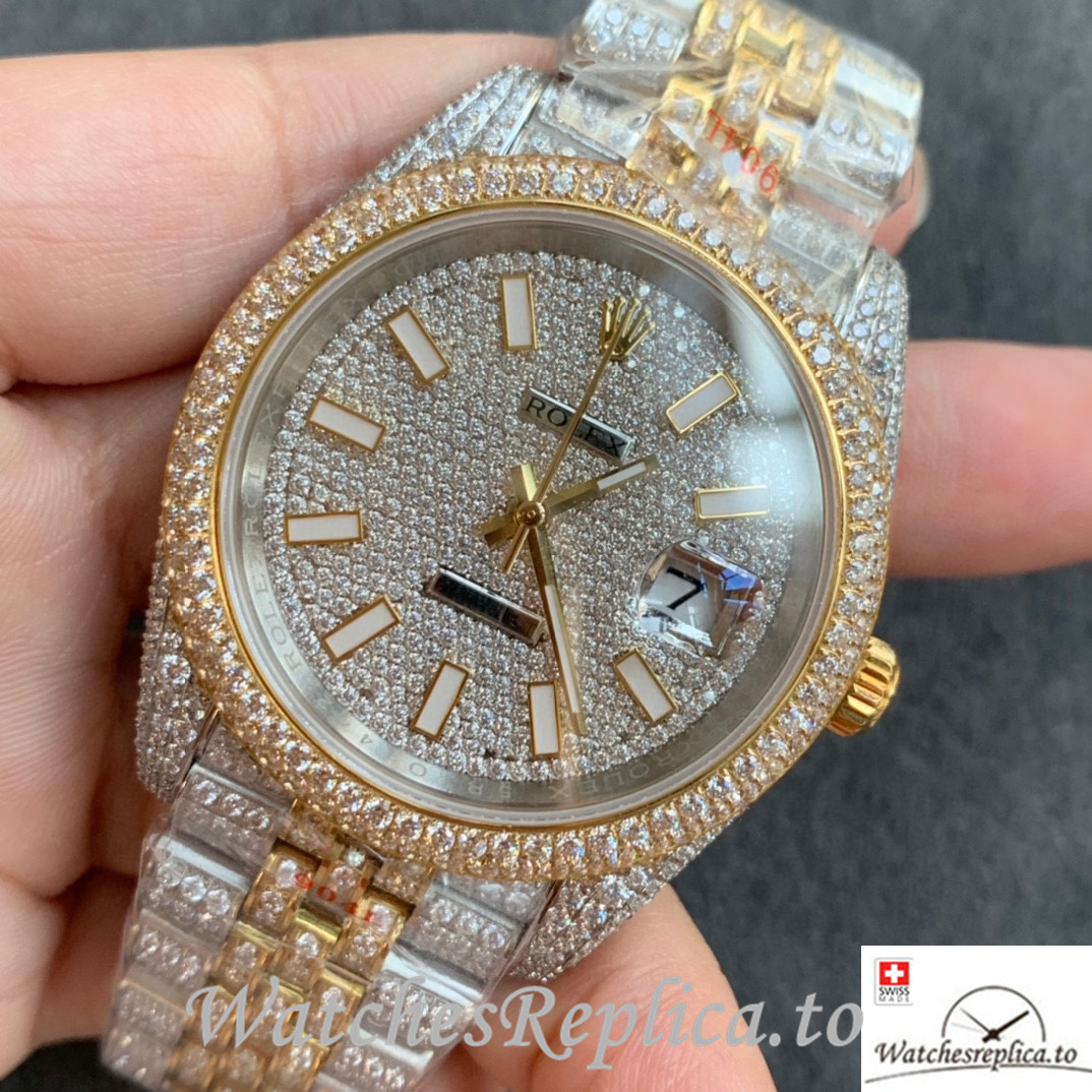 Swiss Rolex Datejust Replica Stainless steel strap 41MM - WatchesReplica.is