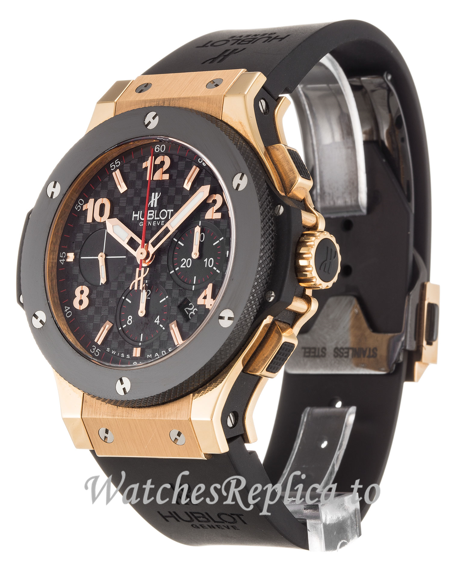 Hublot 44mm Black Carbon Dial 301.PB.131.RX - WatchesReplica.is