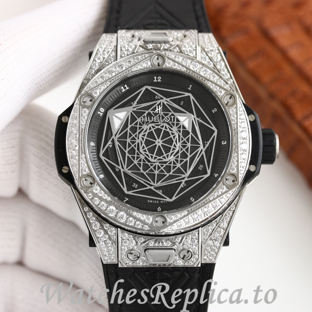 Hublot Replica Big Bang Elemental Material Chronograph v2 Rubber strap 45MM - WatchesReplica.is