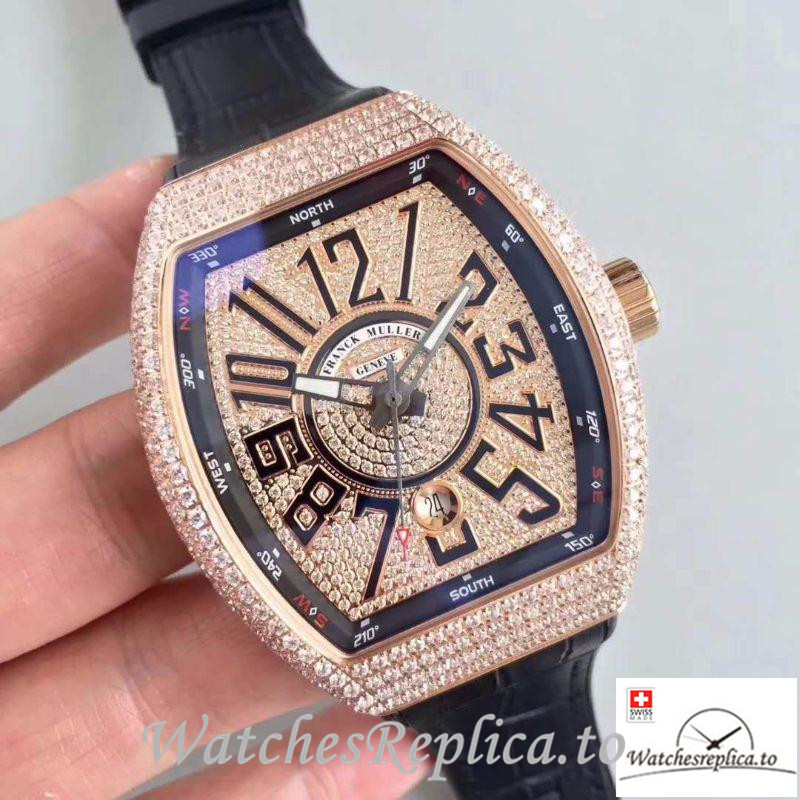 Swiss Franck Muller Replica 8880 SC DT Black Strap 42MMx 46.5MM x 16MM - WatchesReplica.is