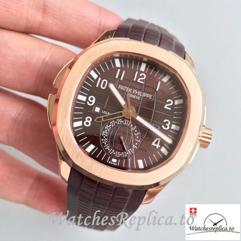 Swiss Patek Philippe Aquanaut Travel Time Replica 5164R-001 Dark Brown Strap 40.5MM - WatchesReplica.is