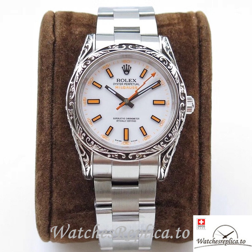 Swiss Rolex Milgauss Replica 116400GV Stainless steel strap 40MM - WatchesReplica.is