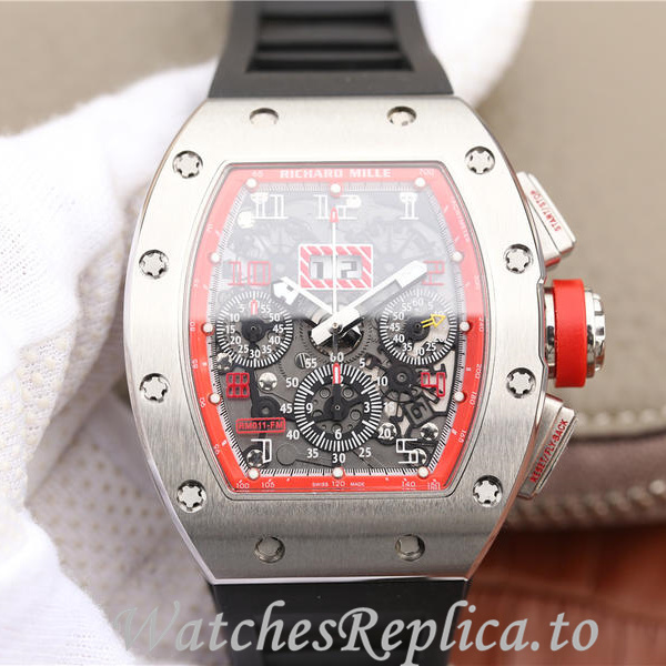 Richard Mille Replica RM011 Rubber strap 50MM - WatchesReplica.is