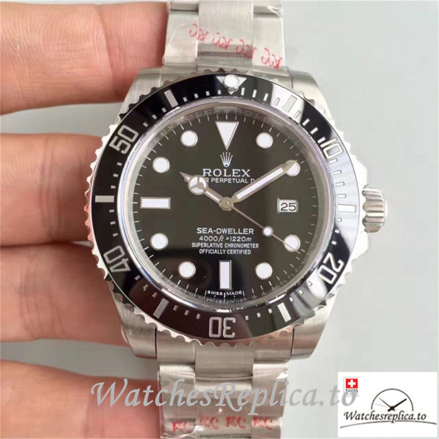 Swiss Rolex Sea Dweller Replica 116600 Black Ceramic Bezel 40MM - WatchesReplica.is