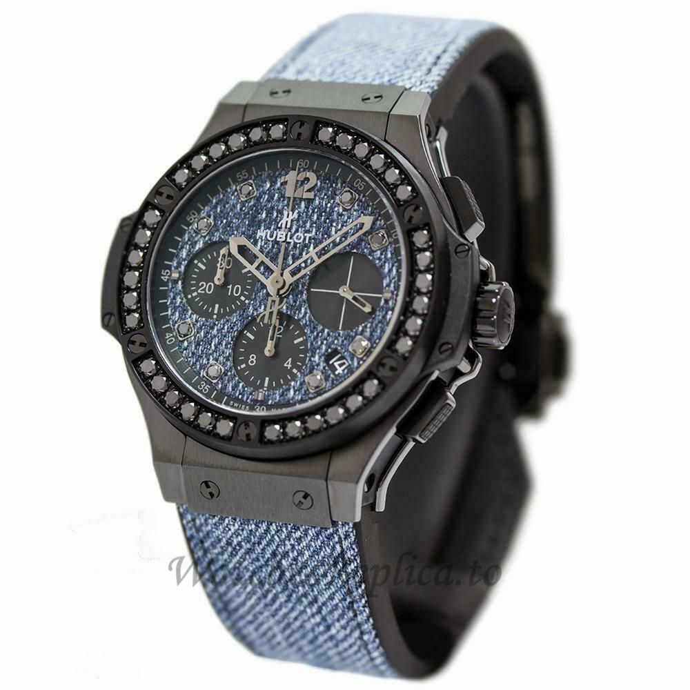 Hublot Replica Big BangJean Ceramic Black Diamond Chronograph 341.CX.2740.NR.1200 - WatchesReplica.is
