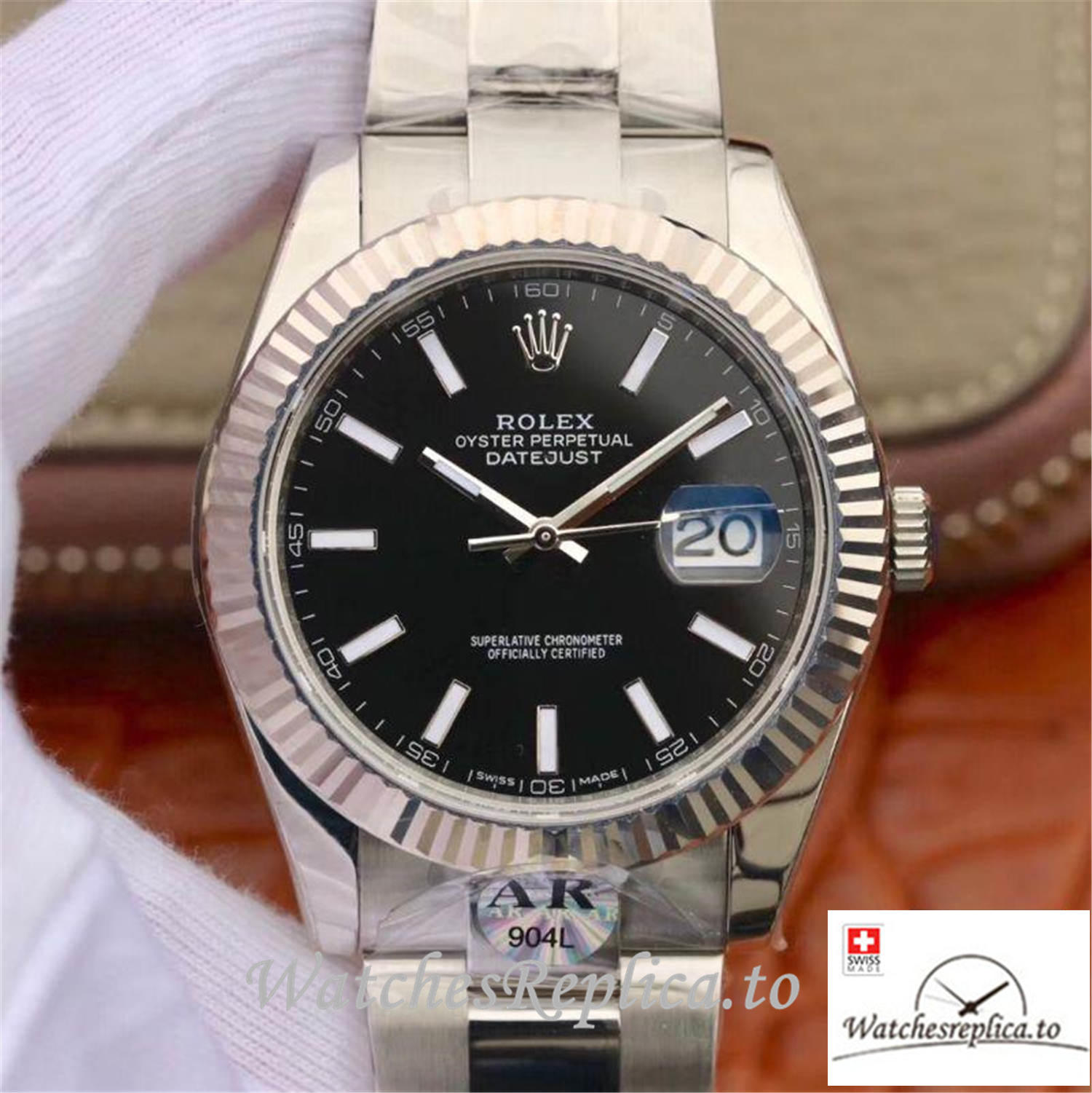 Swiss Rolex Datejust Replica 126334 Black Dial 41MM - WatchesReplica.is