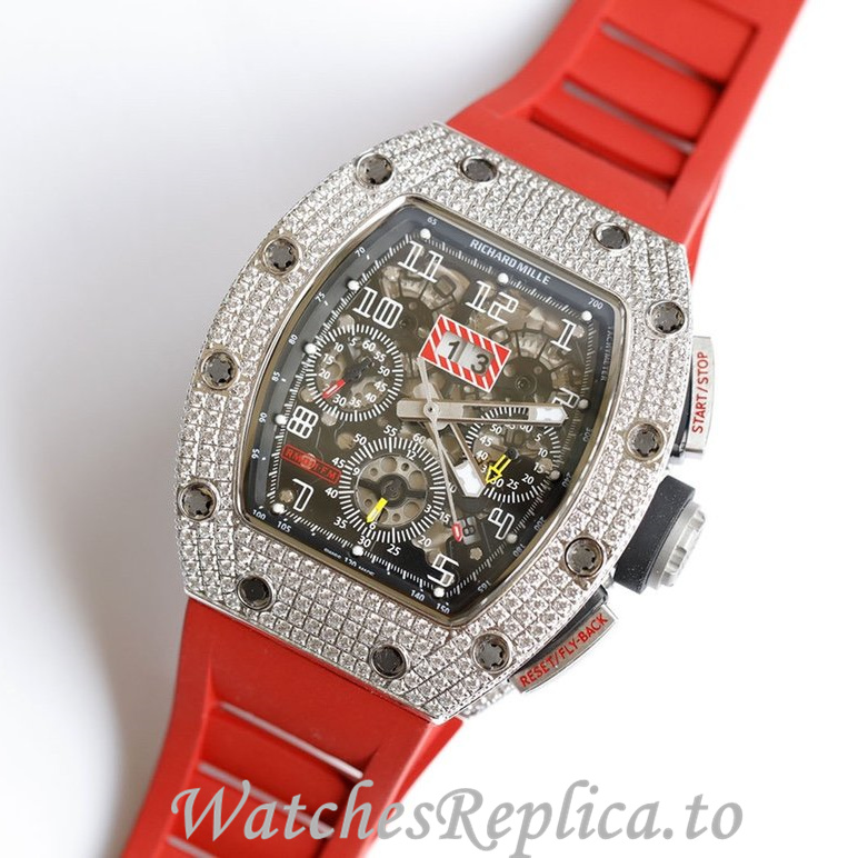 Richard Mille Replica RM011 Rubber strap 50MM - WatchesReplica.is