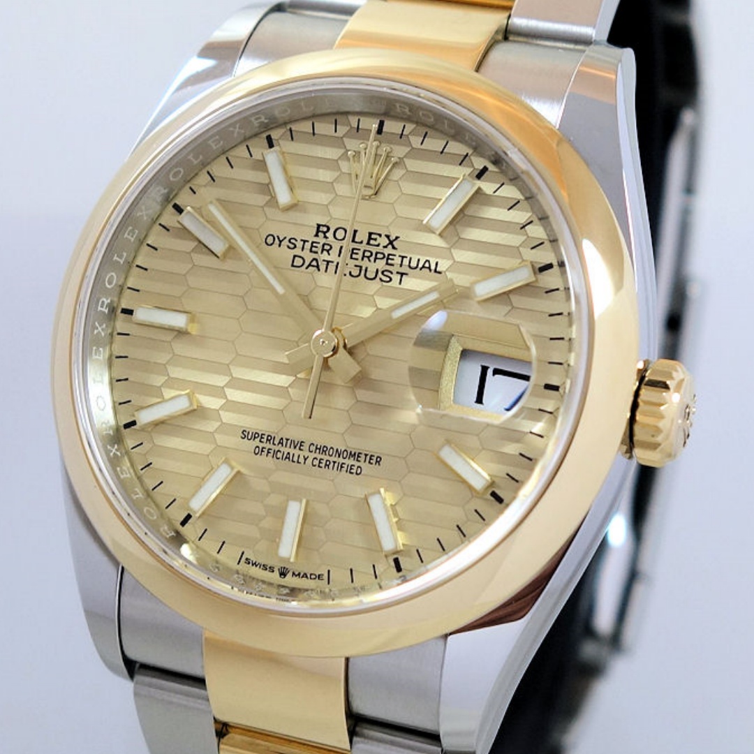 Rolex Datejust 36mm Golden Fluted Motif Dial 126203 - WatchesReplica.is