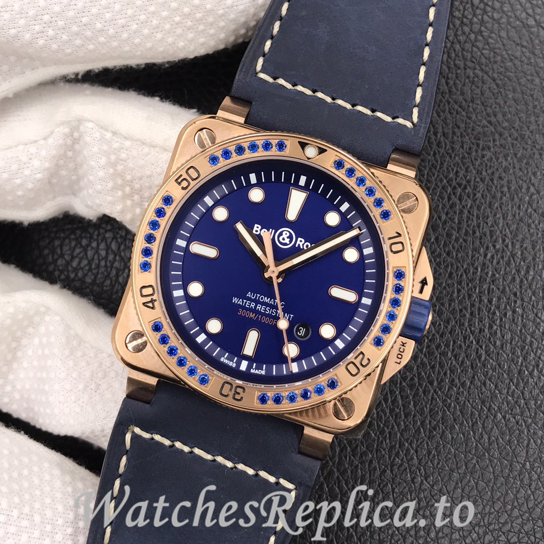 Bell Ross Replica BR 03 BR0392-D-G-BR/SCA Leather strap 42MM - WatchesReplica.is