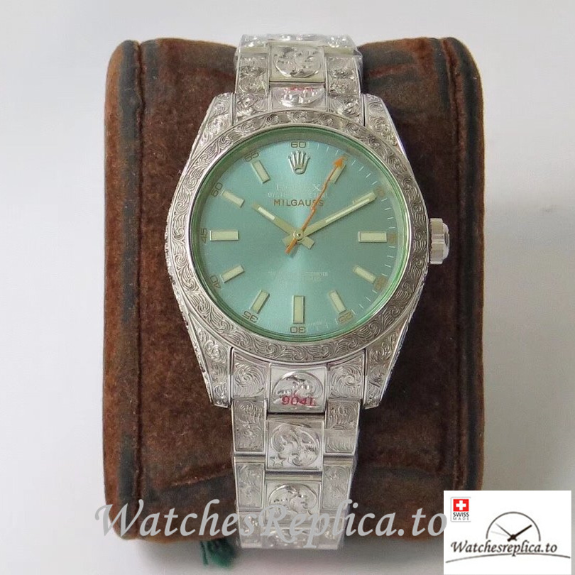 Swiss Rolex Milgauss Replica Stainless steel strap 40MM - WatchesReplica.is